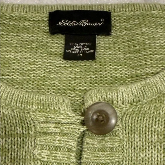 Eddie Bauer Olive Green Button-Up Sweater - Picture 3 of 3